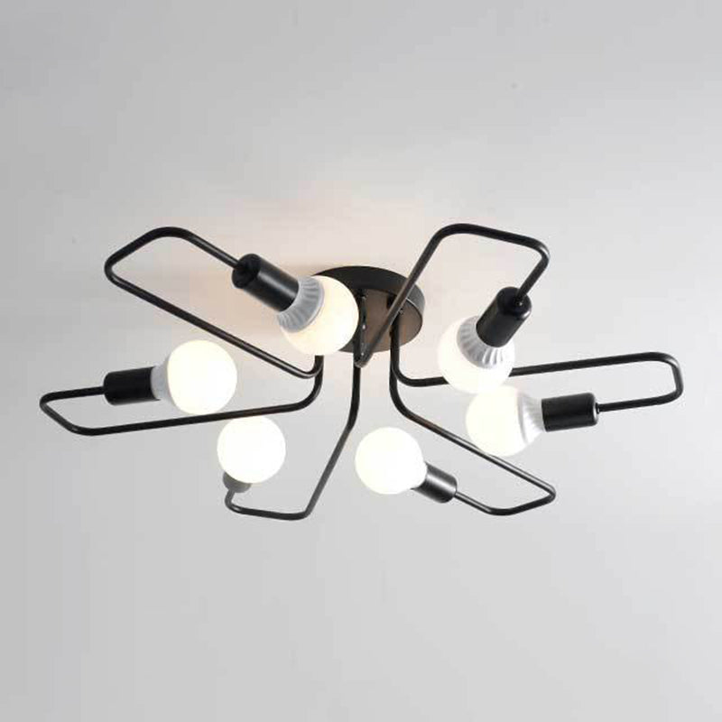 Industrial Retro Semi Flush Lighting Sputnik Metall Semi Flush Deckenleuchte für Esszimmer