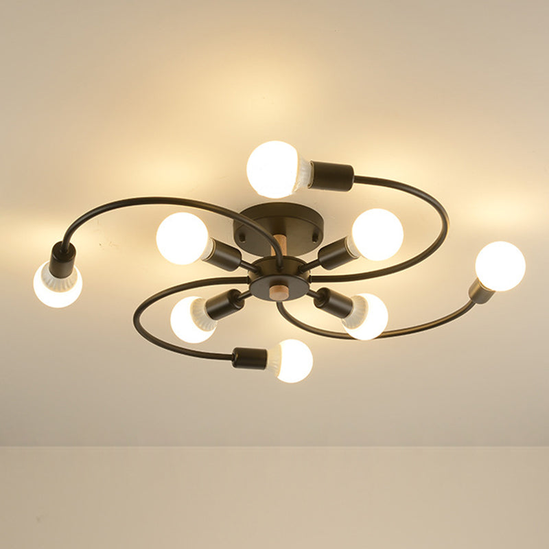 Industrial Retro Semi Flush Lighting Sputnik Metall Semi Flush Deckenleuchte für Esszimmer