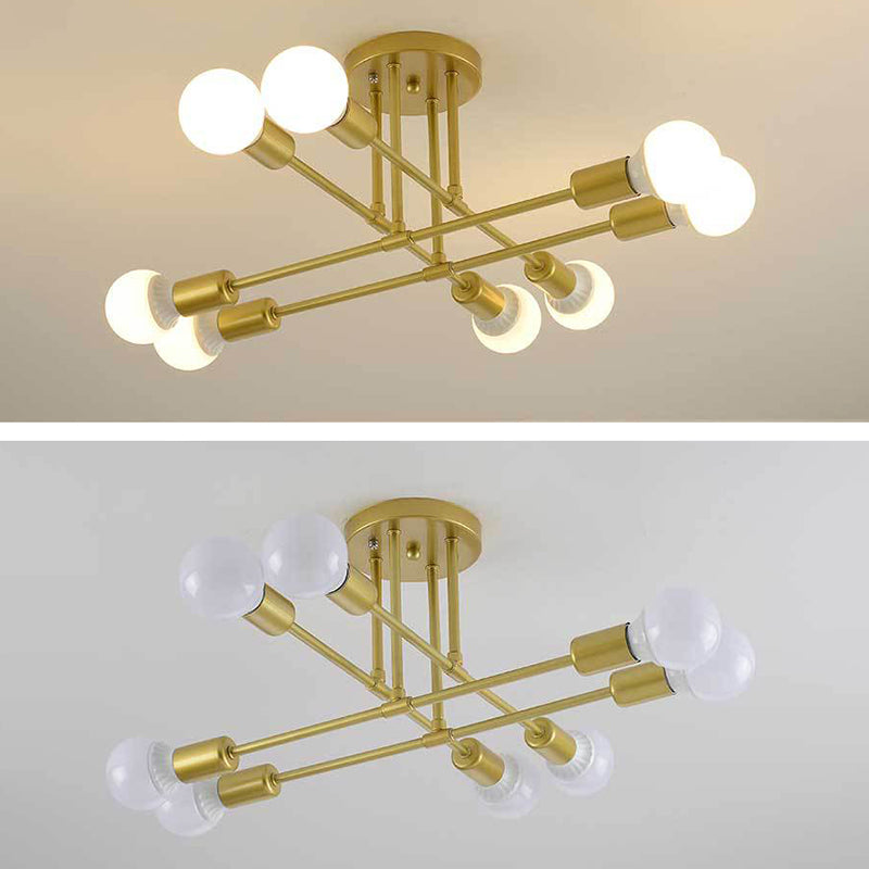 Illuminazione semifulpa retrò industriale Sputnik Metal Semi Flush Affermazione per sala da pranzo