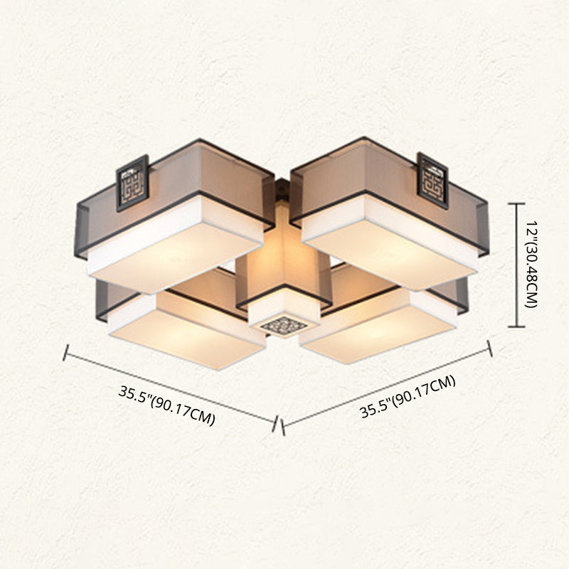 Gearceerde stof plafondbevestiging verlichtingsbeveiliging traditionele stijl woonkamer plafond spoeling mount