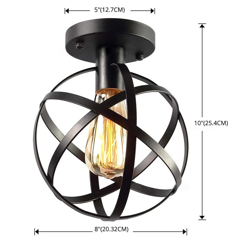 Semi Flush Mount Light Fixture Industrial Metal Ceiling Mount Light Fixture for Hallway