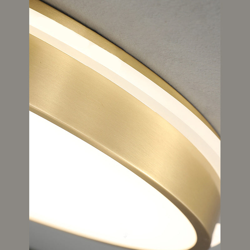 Modern Minimalist Metal Flush Mount Ceiling Lamp Gold Round Shape LED Flush Mount Lighting for Bedroom