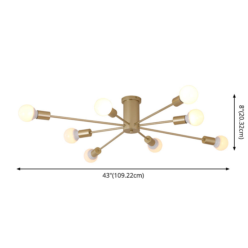 Minimalismo de estilo molecular Minimalismo Luz de montaje de descarga Lámpara de techo de sala de estar de bombilla abierta