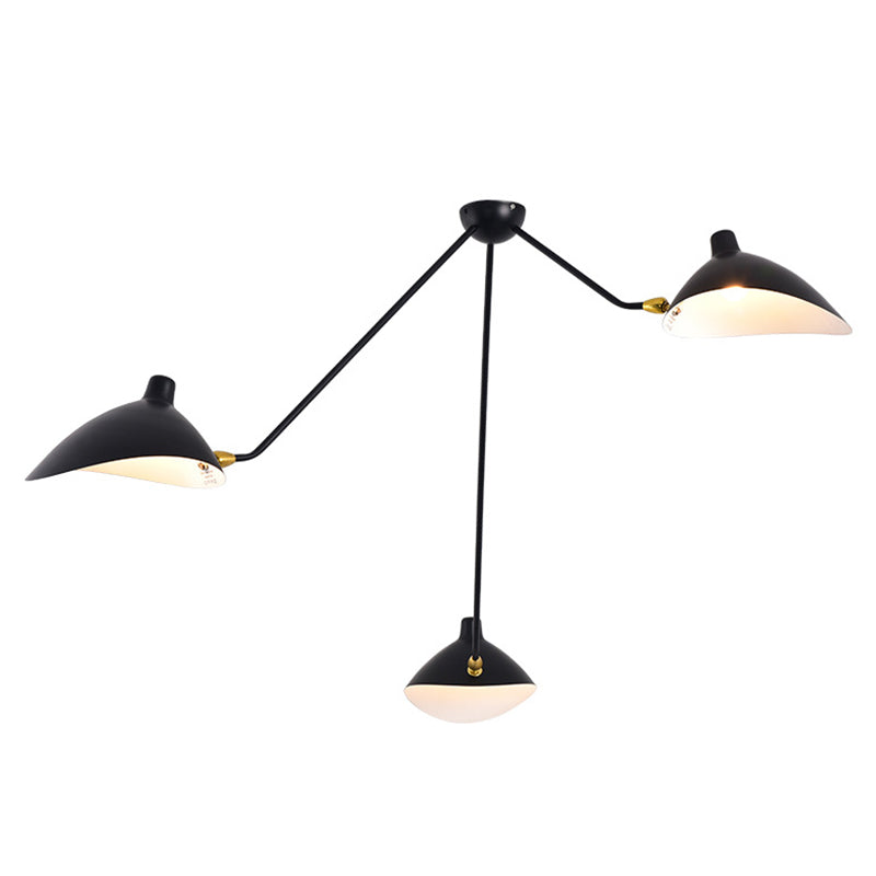 Platypus Ceiling Fixture Postmodern Metal 3-Light Black Pendant Light for Dining Room