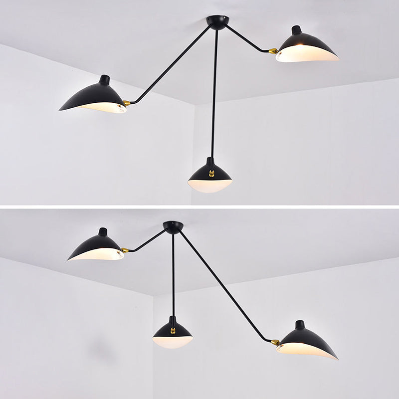 Platypus Ceiling Fixture Postmodern Metal 3-Light Black Pendant Light for Dining Room