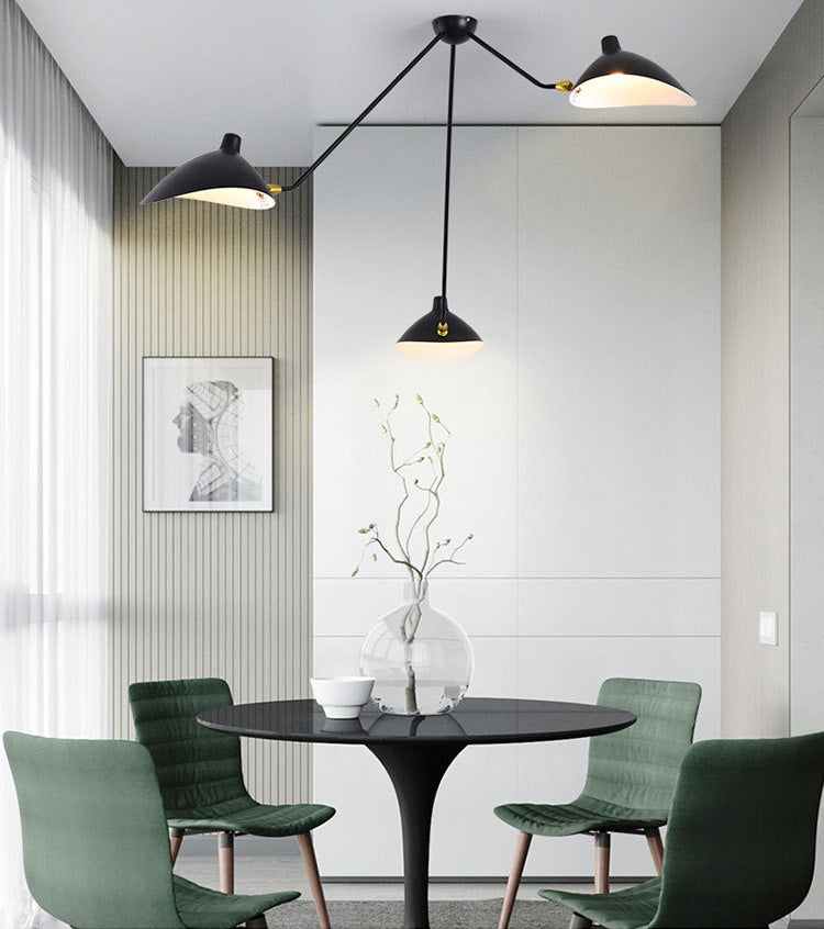 Platypus Ceiling Fixture Postmodern Metal 3-Light Black Pendant Light for Dining Room