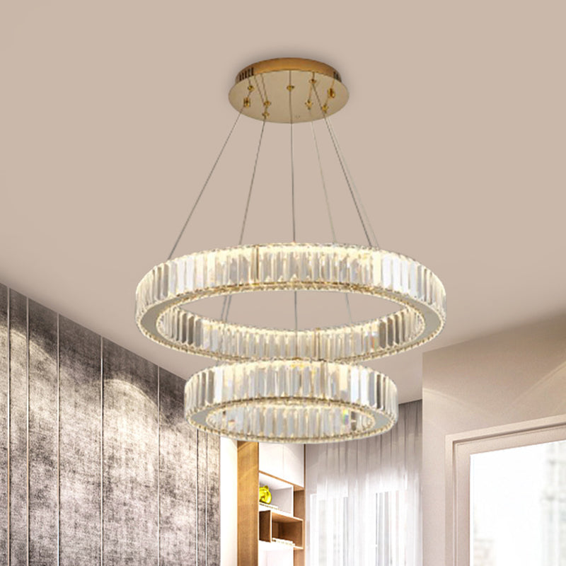 Circular Pendant Lighting Fixtures Modern Crystal Ceiling Chandelier