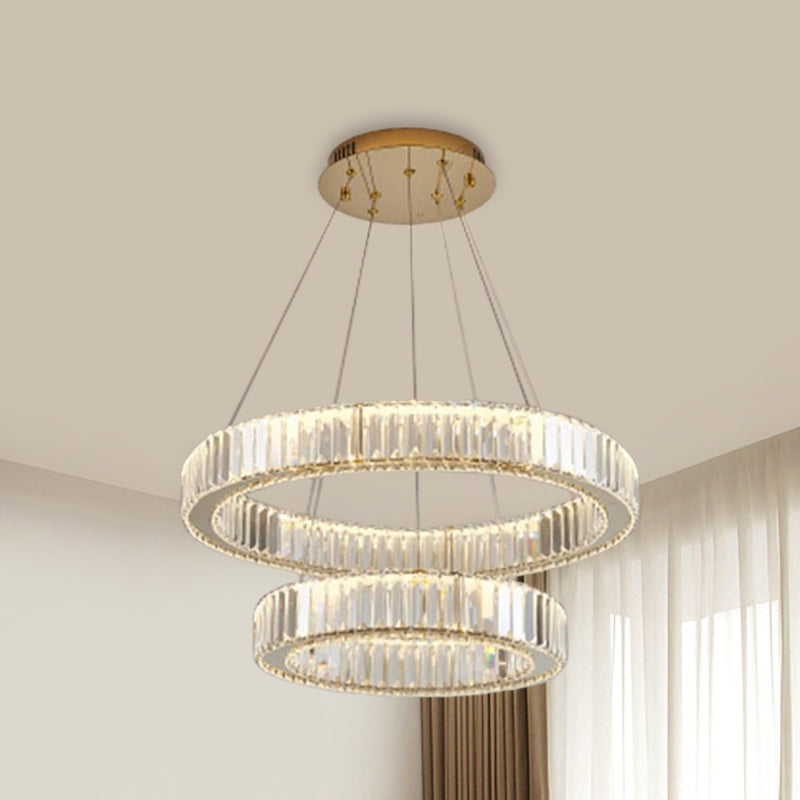 Circular Pendant Lighting Fixtures Modern Crystal Ceiling Chandelier