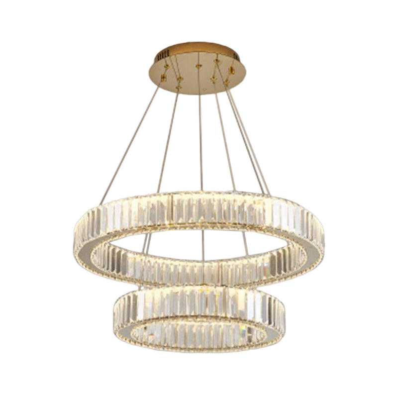 Circular Pendant Lighting Fixtures Modern Crystal Ceiling Chandelier