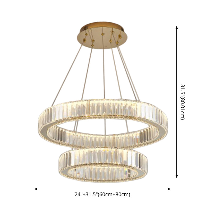 Circular Pendant Lighting Fixtures Modern Crystal Ceiling Chandelier