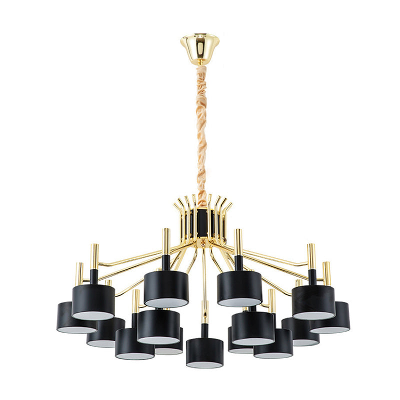 Drum Shade Chandelier Light Post-modern Metal Living Room Suspended Lighting Fixture