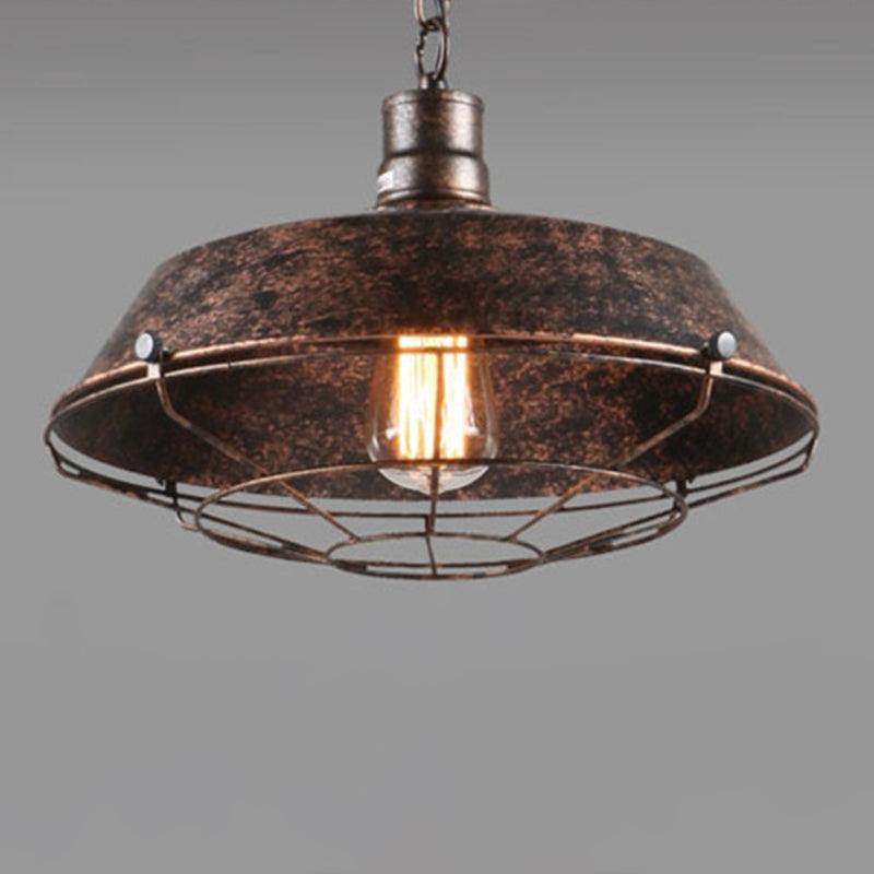 Cage 1 Light Pendant Light Fixture Industrial Metal Hanging Pendant Lights for Restaurant