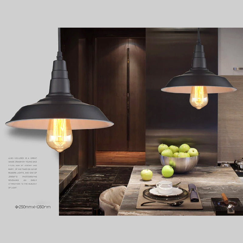 Luci a pendente ombreggiata Funishing in stile industriale Metal Commercial Cittient Lighting