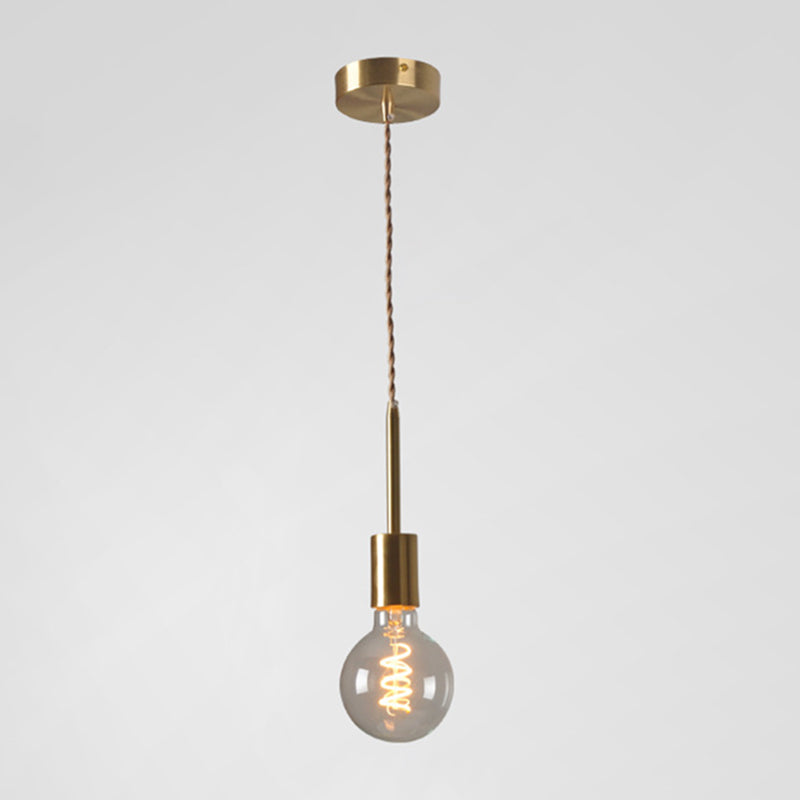 Brass Shaded Suspension Pendant Lamp Industrial Metal 1 Head Study Room Hanging Light