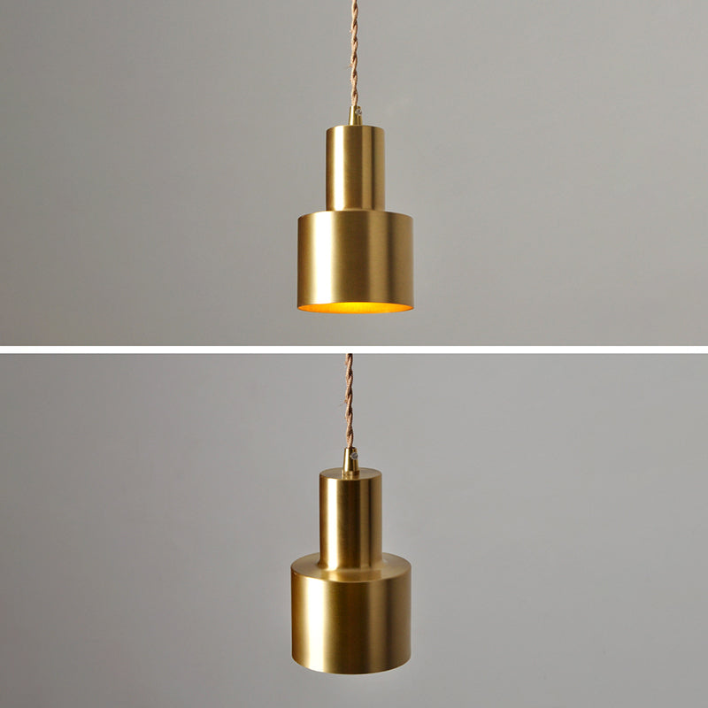 Brass Shaded Suspension Pendant Lamp Industrial Metal 1 Head Study Room Hanging Light