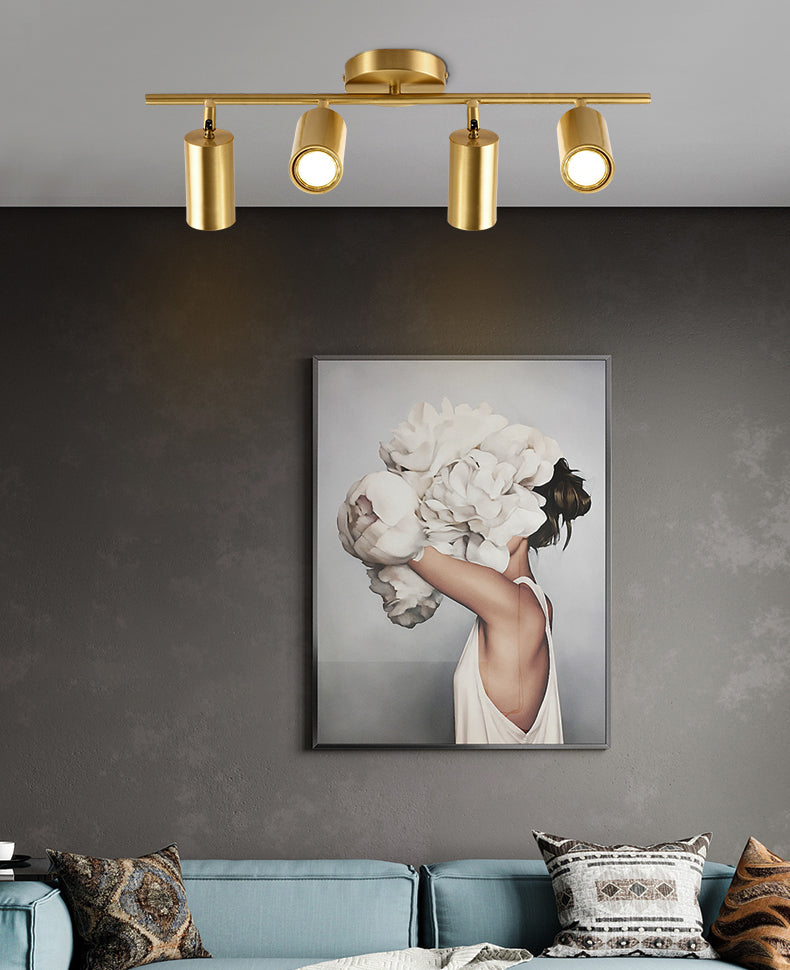 All-copper sporen verlichting armaturen Modern oppervlak gemonteerd huis woonkamer licht luxe achtergrond muur ingang mantelkamer spotlight