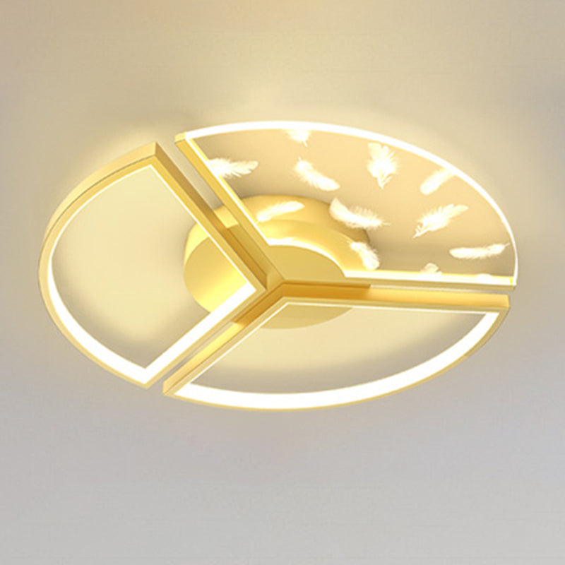 Plafonnage à LED de plume moderne à la mode Métal Semi Flush Mount avec une teinte acrylique