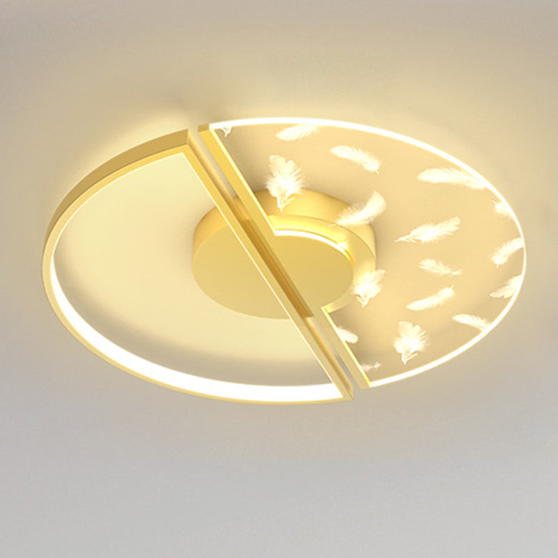 Plafonnage à LED de plume moderne à la mode Métal Semi Flush Mount avec une teinte acrylique