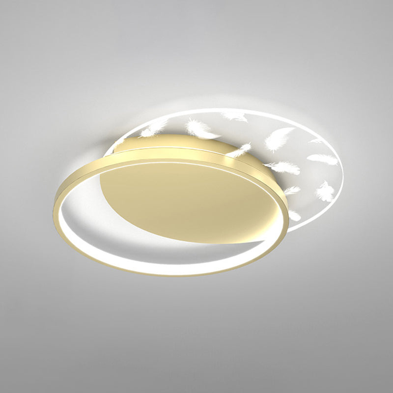 Plafonnage à LED de plume moderne à la mode Métal Semi Flush Mount avec une teinte acrylique