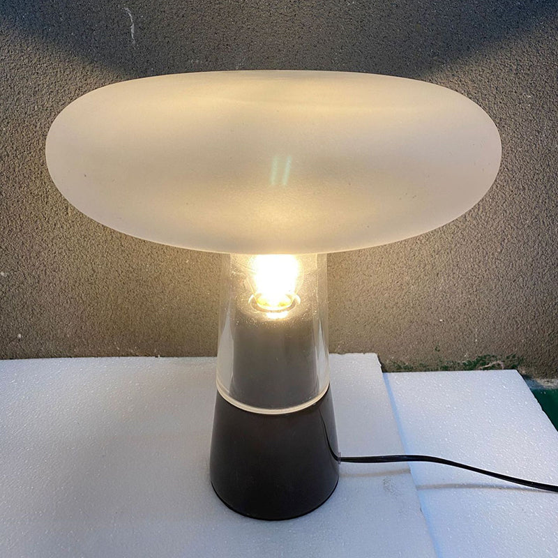 Creative Mushroom Cloud Glass Table Lamp 1-Light Nordic Style Marble Home Decorative Nightstand Light