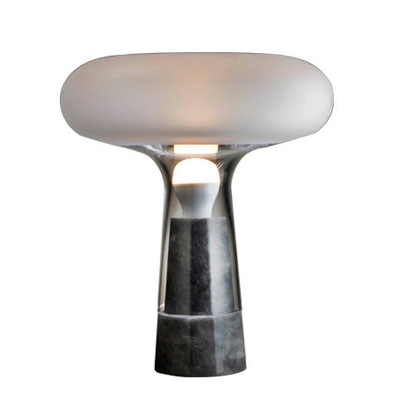 Creative Mushroom Cloud Glass Table Lamp 1-Light Nordic Style Marble Home Decorative Nightstand Light