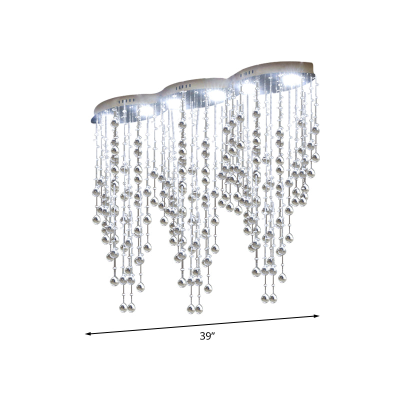 Gouttes de pluie cristal plafonnier luminaire moderne LED or encastré salon lumière