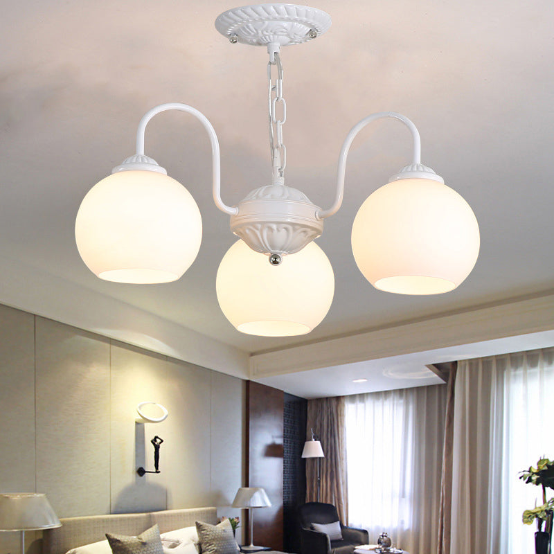 Candelier sombreada de 3 luces Candelier Minimalista Comedor semi Flush Monte Luz de techo