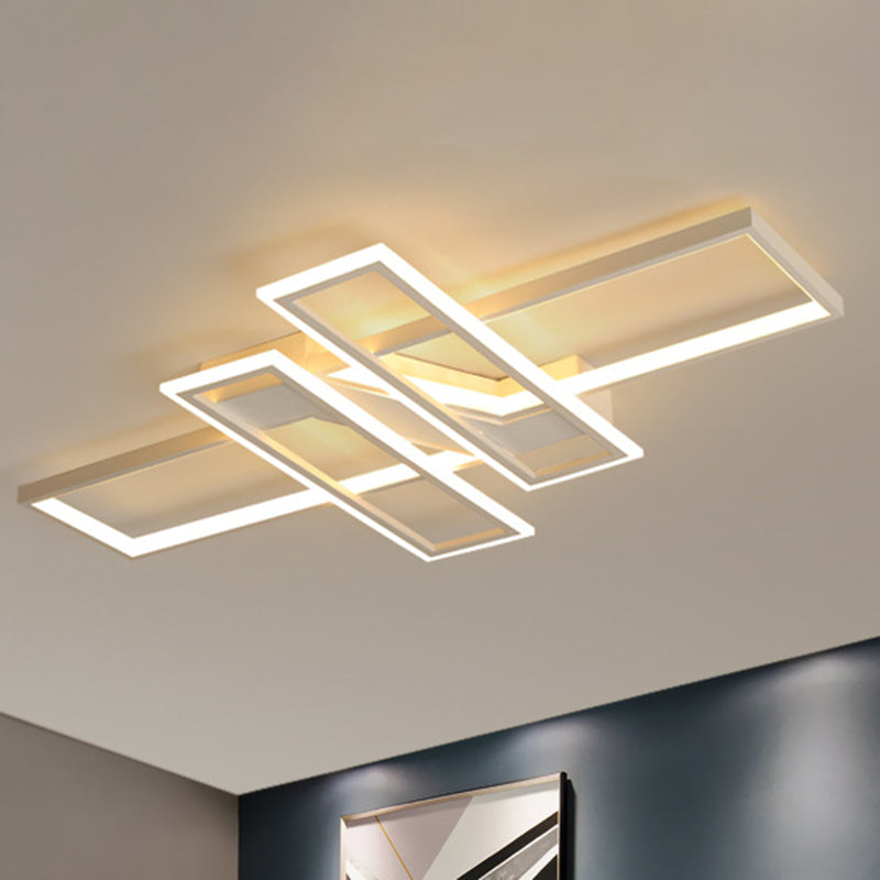 Modern Minimalist Metal Ceiling Lamp Geometric Shape LED Semi Flush Mount Lighting for Bedroom