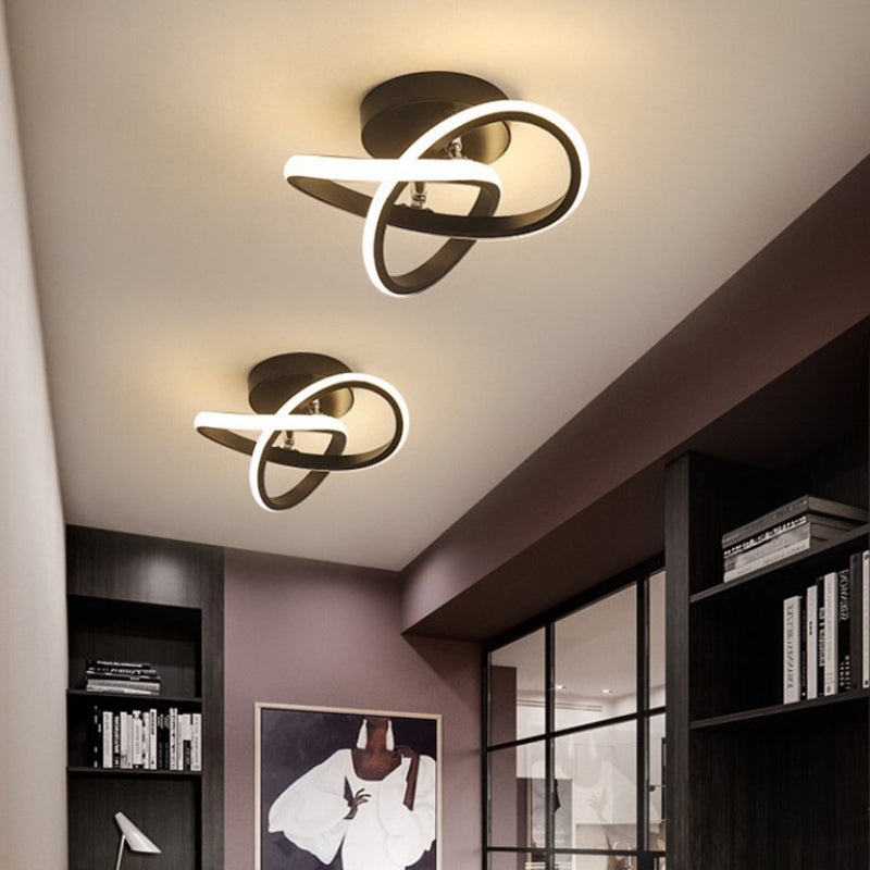 Modern Minimalism LED Ceiling Lighting Metal Geometric Frame Semi Flush Mount Lighting for  Hallway