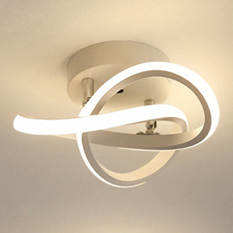 Moderner Minimalismus -LED -Deckenbeleuchtung Metall Geometrischer Rahmen halb Flush Mount Lighting für den Flur