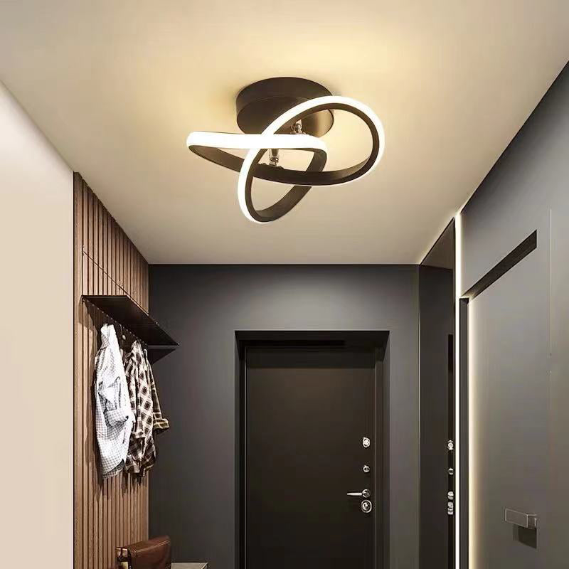 Modern minimalisme LED plafondverlichting metaal geometrisch frame semi -spoelmontage verlichting voor gang