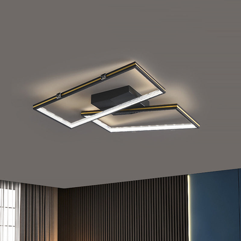 Rectángulo Semi Flush Mount Lighture Acrílico Simplicidad moderna Flush Montaje de montaje para sala de estar