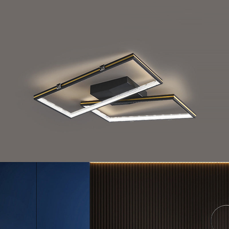 Rectángulo Semi Flush Mount Lighture Acrílico Simplicidad moderna Flush Montaje de montaje para sala de estar