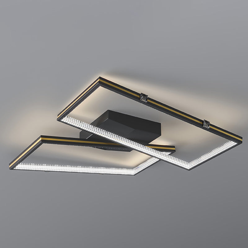 Rechthoek Semi Flush Mount Light armatuur Acryl Moderne eenvoud Spoel Mount Mount Spotlight voor woonkamer