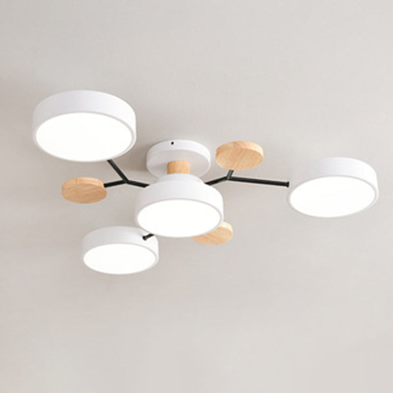 Circular Shade Salon LED Semi Flush Mount Light Acrylique moderne