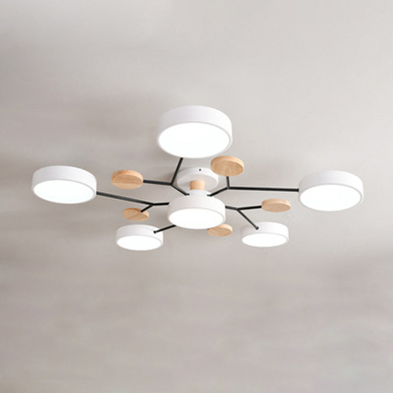 Circular Shade Living Room LED Semi Flush Mount Modern Acrylic Ceiling Light