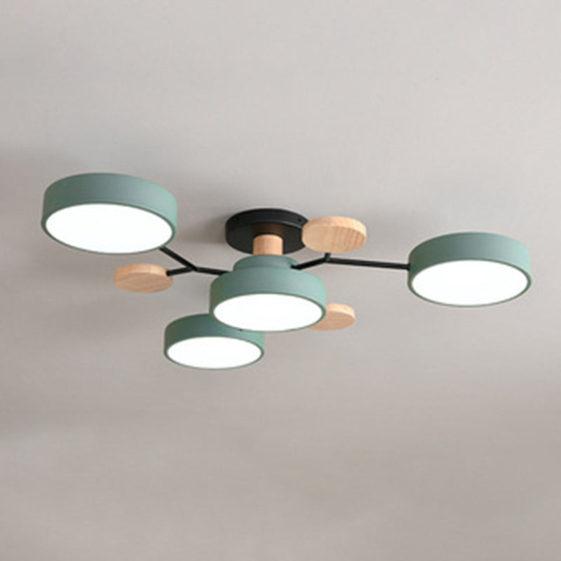 Circular Shade Living Room LED Semi Flush Mount Modern Acrylic Ceiling Light