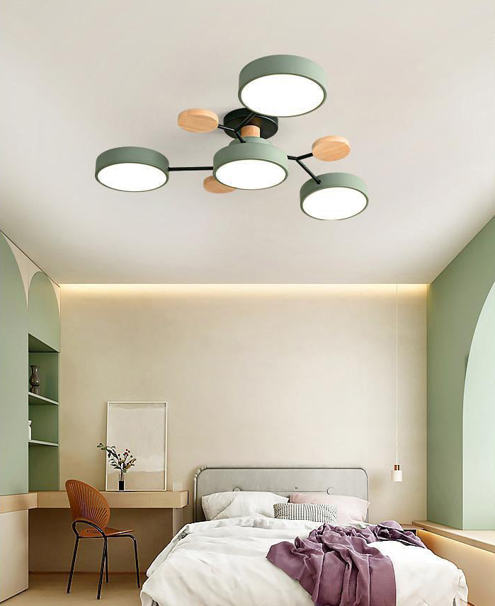 Orde circolare soggiorno LED LED SEMI FLUSH MONTO MODERNO ACRILICO LUCE