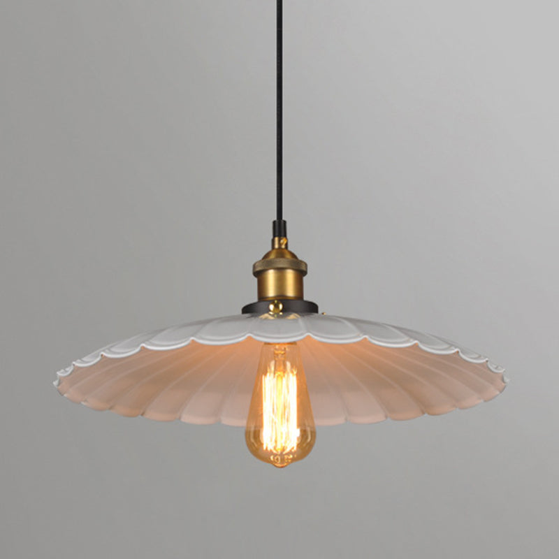 Scalloped Hanging Pendant Light Industrial Style Metal Pendant Light Fixtures for Restaurant