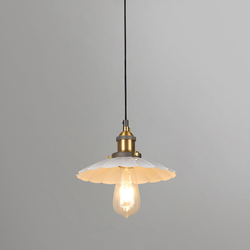 Scalloped Hanging Pendant Light Industrial Style Metal Pendant Light Fixtures for Restaurant