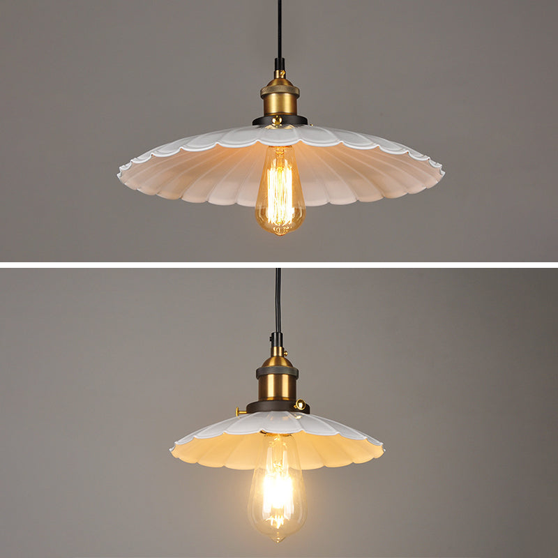 Scalloped suspendre Light Light Industrial Style Metal Pendant Pending Lights pour restaurant