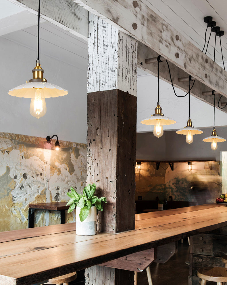 Geschulpte hangende hanglamp industriële stijl metalen hanger verlichtingsarmaturen voor restaurant