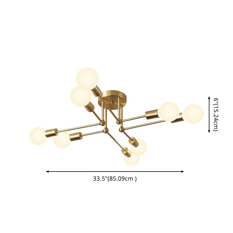 Luce del soffitto semi -filo in stile industriale Minimalista Bulb Bulb Sputnik Metal Aiuto