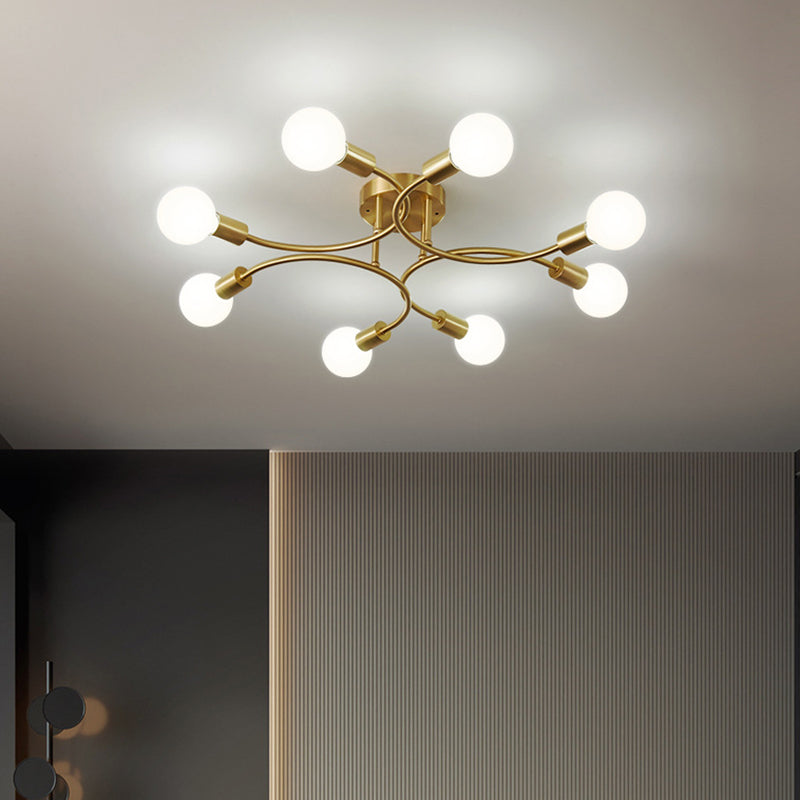 Blootgesteld lampplafondlicht in industriële creatieve stijl Sputnik Metal Flush Mount voor eetkamer