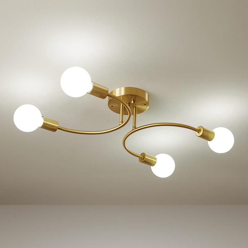 Blootgesteld lampplafondlicht in industriële creatieve stijl Sputnik Metal Flush Mount voor eetkamer