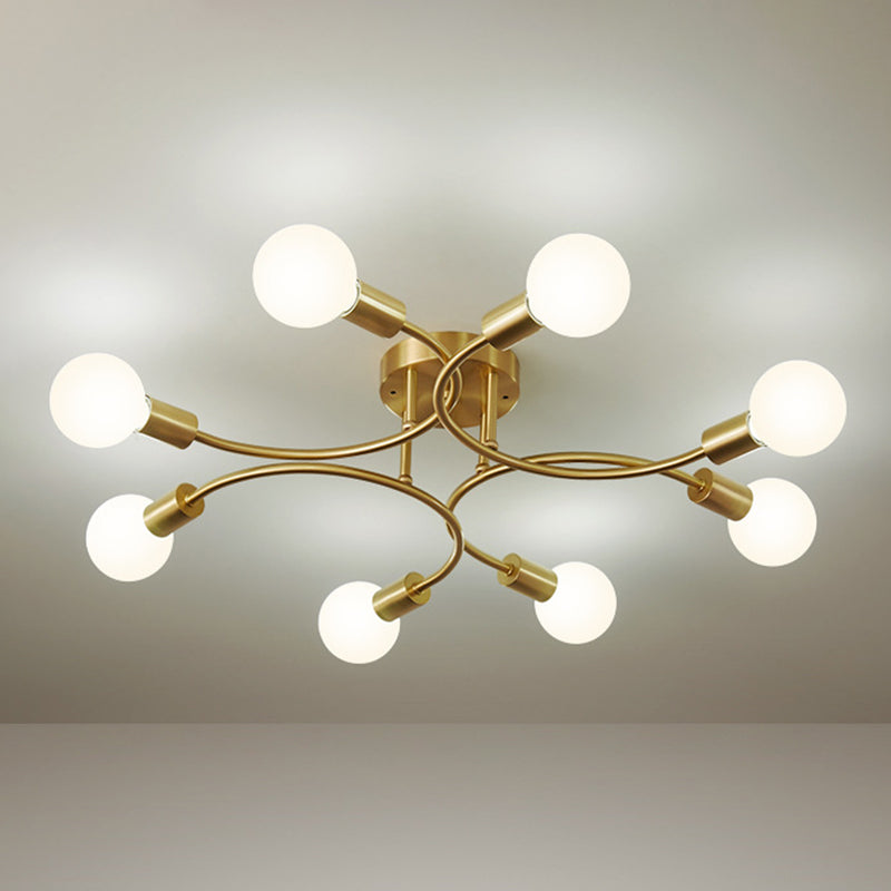 Blootgesteld lampplafondlicht in industriële creatieve stijl Sputnik Metal Flush Mount voor eetkamer