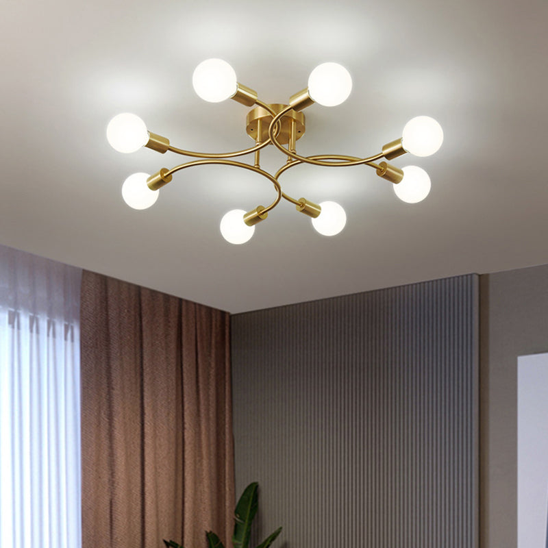 Blootgesteld lampplafondlicht in industriële creatieve stijl Sputnik Metal Flush Mount voor eetkamer