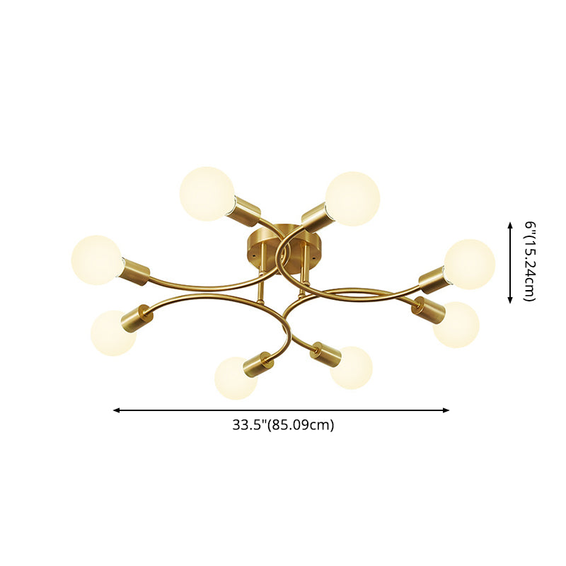 Exponierte Lampendecke im industriellen kreativen Stil Sputnik Metal Flush Mount für Esszimmer