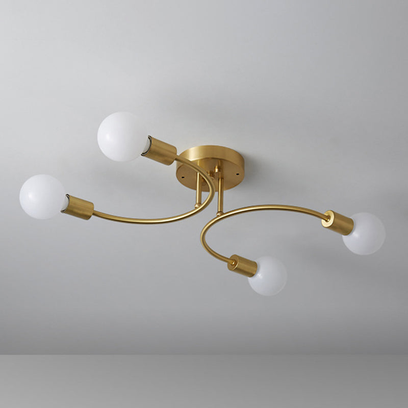 Blootgesteld lampplafondlicht in industriële creatieve stijl Sputnik Metal Flush Mount voor eetkamer