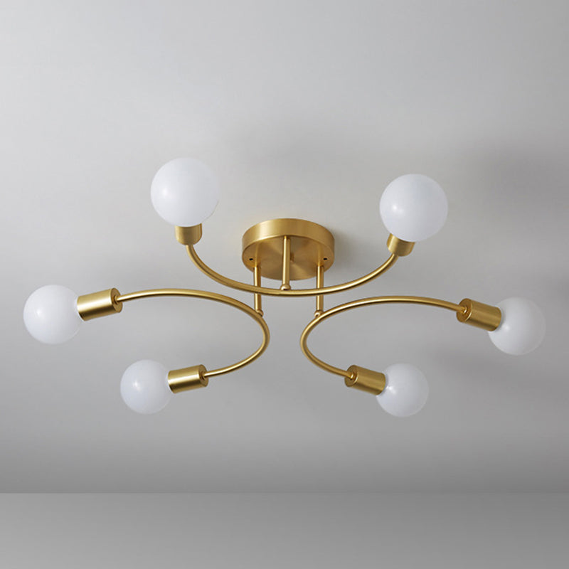 Blootgesteld lampplafondlicht in industriële creatieve stijl Sputnik Metal Flush Mount voor eetkamer